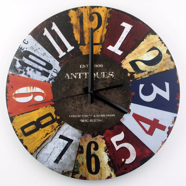 Antique and Modern clash with this large wall clock design.