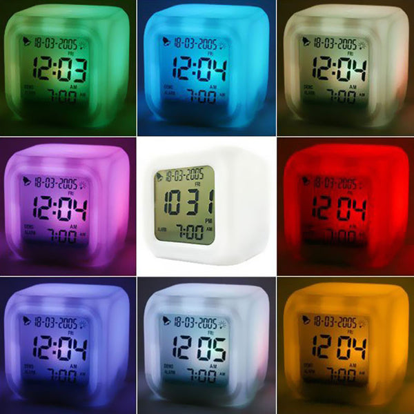 Lighten up the bedroom with this multi-color alarm clock. Ready to add more color to your room?