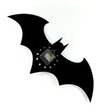 Free Shipping 1Piece Solid Handmade Batman Logo Acrylic Wall Clock for Home Decoration Unique Gift for DC Comic Fan