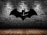 Free Shipping 1Piece Solid Handmade Batman Logo Acrylic Wall Clock for Home Decoration Unique Gift for DC Comic Fan