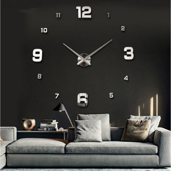 promotion 2016 new home decor large roman mirror fashion diy modern  Quartz clocks living room 3d wall clock watch free shipping